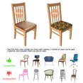 thumbnail image 5 of Black Sunflower Seat Covers for Dining Room Chairs Set Of 4,Stretch Printed Washable Chair Seat Cover with Elastic Ties and Button,Removable Waterproof Couch Cushion Covers, 5 of 6