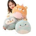 thumbnail image 2 of Cartoon Animal Doll Penguin Pig Plush Toy Stuffed Winter Hand Warm Sofa Dining Chair Pillow Cushion Brithday Gift, 2 of 5