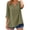 Blackish Green, variant on Womens 3/4 Sleeve Embroidered Tops Cotton Linen V Neck Shirts Casual Loose Fit Blouses for Women Fashion