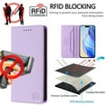 thumbnail image 4 of Wallet Case For iPhone 16e 6.1inch, [RFID Blocking] PU Leather Magnetic Folio with 2 Card Slot Kickstand Flip Cover Shockproof Phone Case,Light Purple,For iPhone 16e, 4 of 8