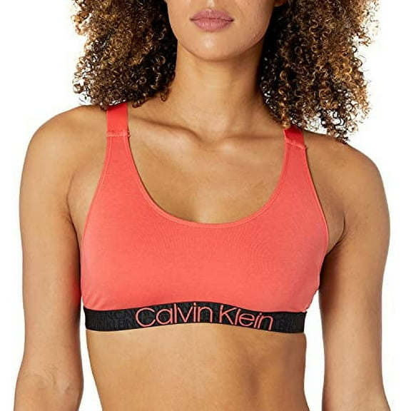 Calvin Klein Women's Reconsidered Comfort Unlined Bralette, Punch Pink, Medium