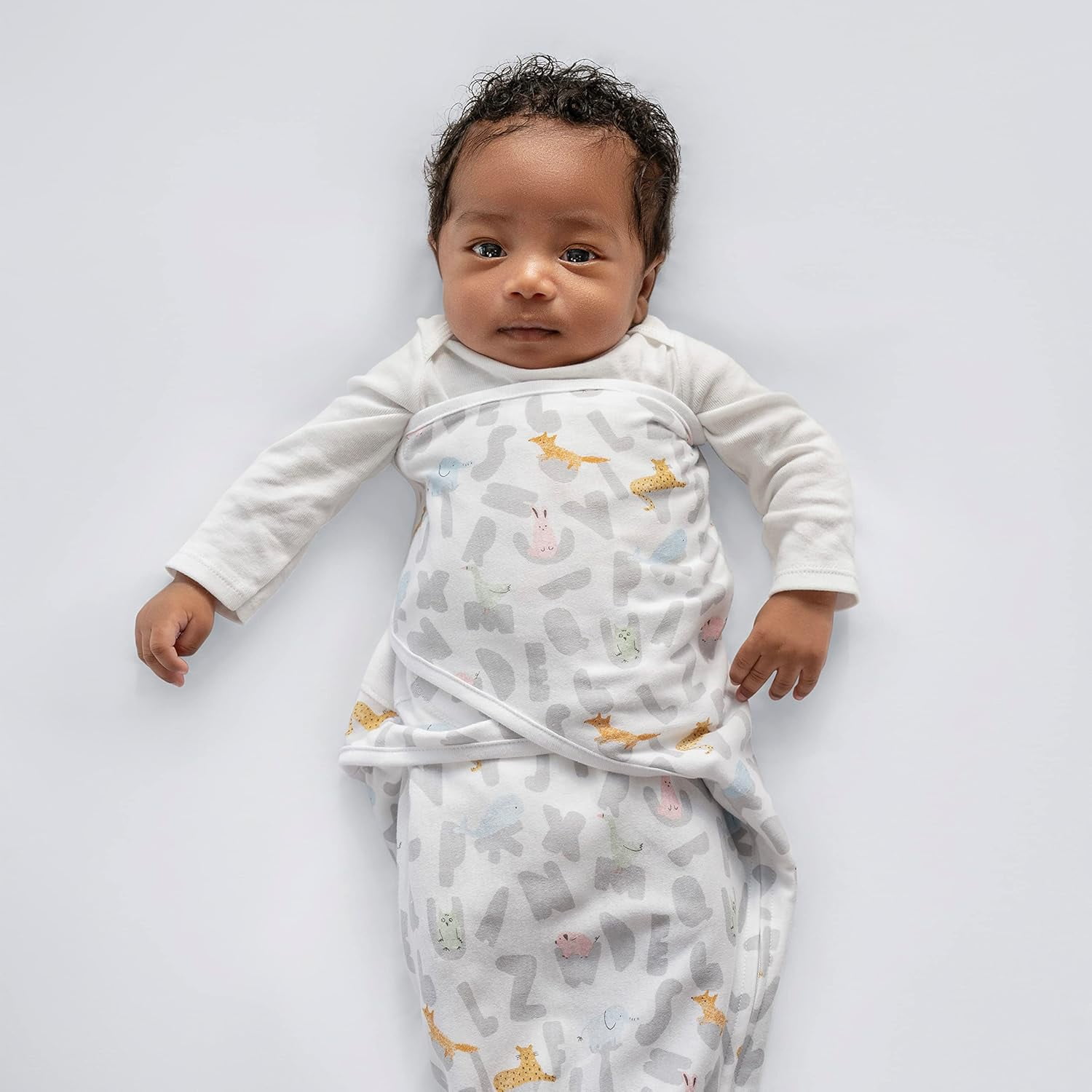 aden + anais essentials Cotton Wrap Swaddles, Alphabet Animals, Unisex, Newborn, 0-3 Mo, 3-Pack