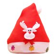 thumbnail image 5 of Red Christmas Hat Soft Bright Color Applique Adorable Fabric Santa Claus Christmas Hat for Party, 5 of 8