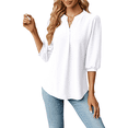 thumbnail image 1 of Blusas Informales de Verano para Mujer, con Cuello en V, Corta, Encaje Calado y Bonitas Blusas de Negocios XXL, 1 of 7