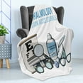 thumbnail image 4 of Eye Chart Soft Flannel Fleece Throw Blanket, Ophthalmology and Vision Accessories Typography and Items, Cozy Plush for Indoor and Outdoor Use, 70" x 90", Sea Blue and Multicolor, by Ambesonne, 4 of 5