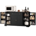 thumbnail image 3 of Homfa 54.3"W Kitchen Storage Cabinet with Adjustable Spice Racks, 4 Door Buffet Sideboard with Large Drawer, Coffee Bar for Dining Room,Black, 3 of 7