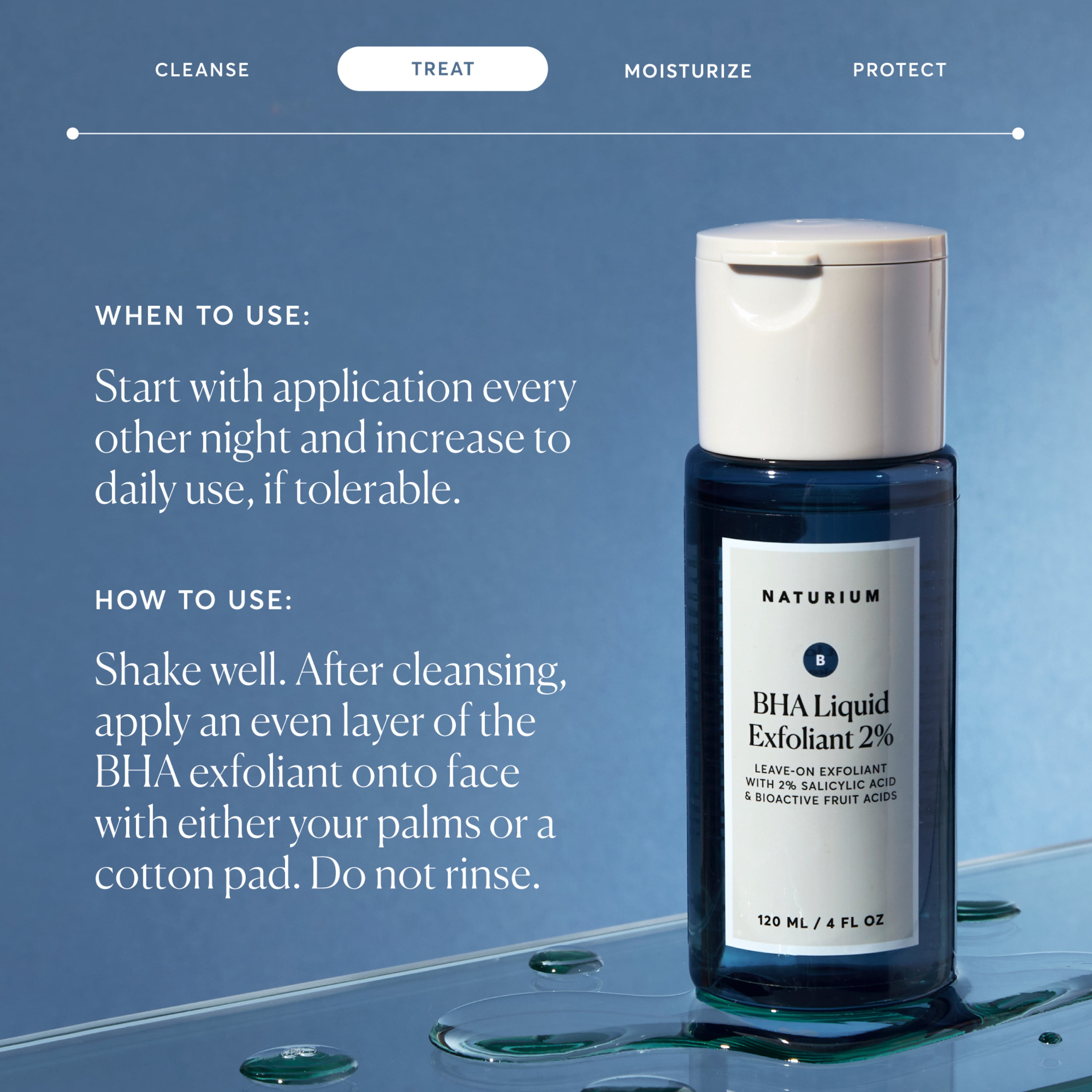 Naturium BHA Liquid Exfoliant 2% Exfoliating Pore Treatment, with Salicylic Acid & Bioactive Fruit Acids, 4 fl oz