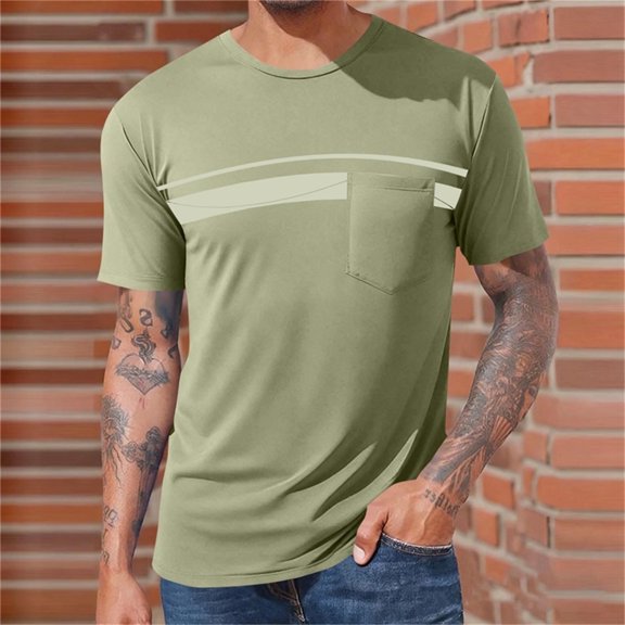 Men's Workout Shirts Moisture Wicking Short Sleeve Mesh Athletic T-Shirts Army Green M