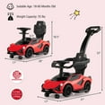 thumbnail image 3 of Gymax 3-in-1 Licensed Lamborghini Ride on Push Car Walking Toy Stroller with USB Port Red, 3 of 8