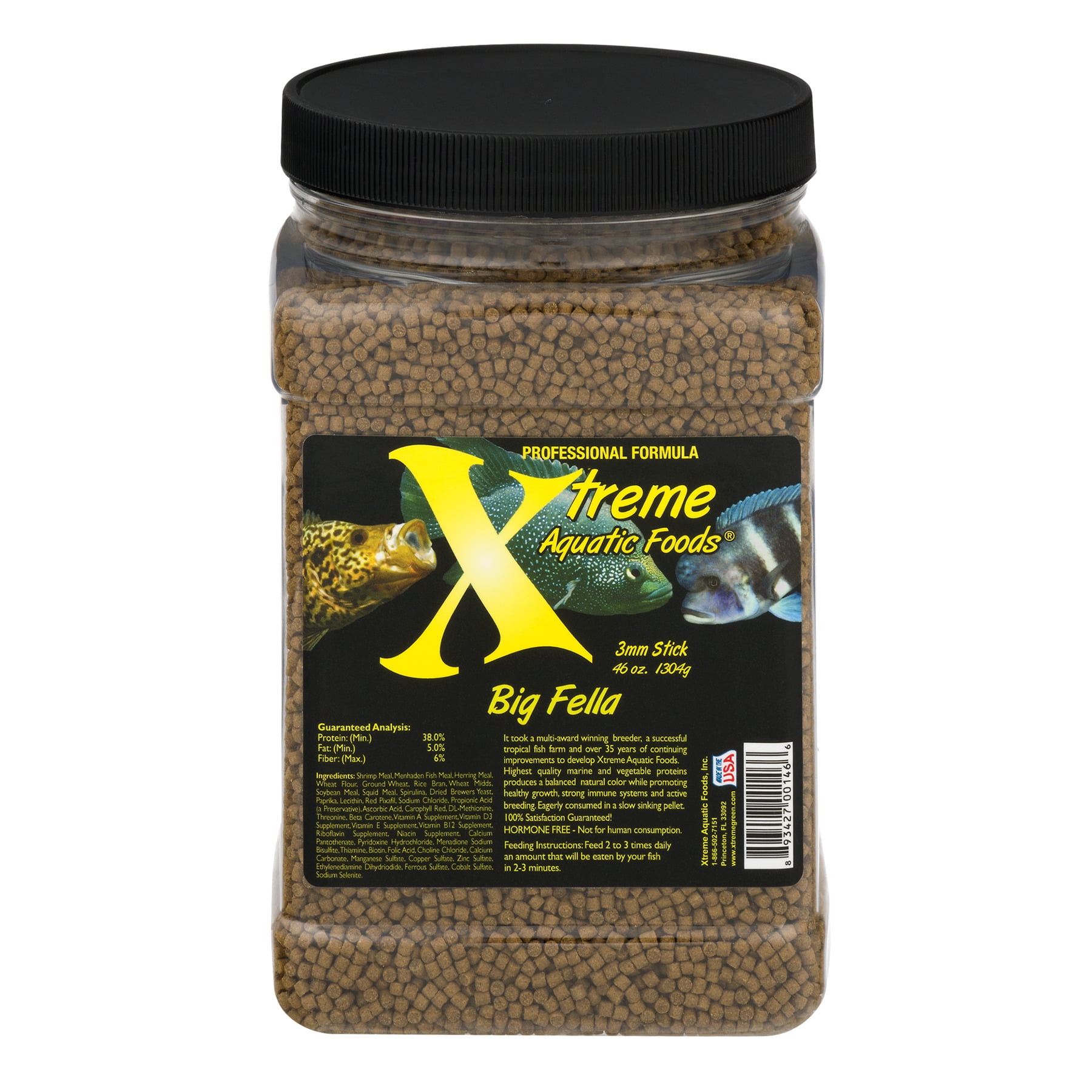 Xtreme Aquatic Big Fella Fish Food Pellets, 40 oz