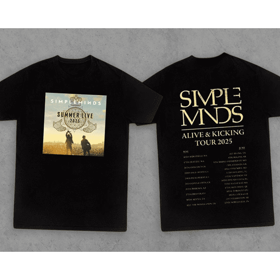 Unisex Simple Minds Tour 2025 Graphic T-Shirt, Sizes S-5XL, Tbun