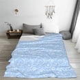 thumbnail image 5 of Honeii Blue snowflakes elegant Print Fleece Blanket - Throw Blanket for Bed, Sofa, Couch, Camping, and Travel , Microplush Ultra Soft Warm Blanket-60"x50", 5 of 7