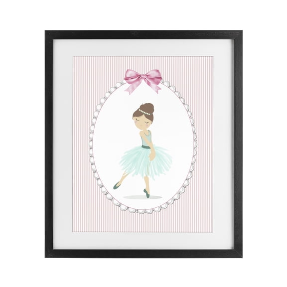 Stupell Industries Cottage Elegant Dance on Stripes Black Framed Print Under Glass, 13 x 16, by Christine Simpson Art