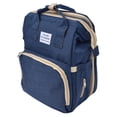 thumbnail image 4 of Bolsa de pañales para bebé de gran capacidad para viajes, mochila plegable versátil de color azul oscuro, 4 of 8