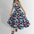 thumbnail image 4 of Tropical Dresses for Girls Blue Floral Dress Summer Casual Dress Tiered Dresses Spaghetti Dresss A-Line Floral Princess Dress Beach Vacation Clothes 12-13 Years, 4 of 4