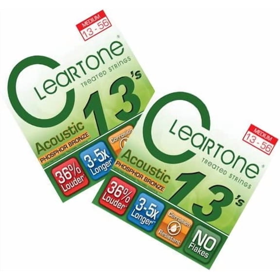 Acoustic Guitar Strings - Phosphor Bronze - Medium .013 .056 - 2 Pack$$Music