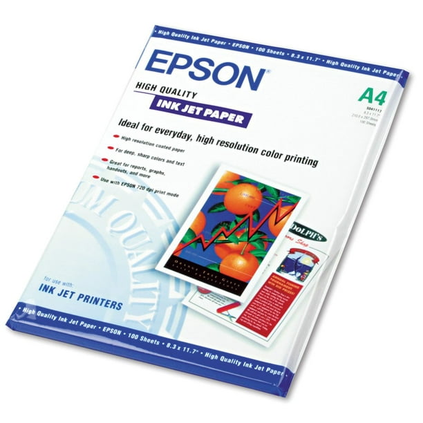 Papel de impresión Epson de 100 hojas A4 para impresoras de inyección de tinta