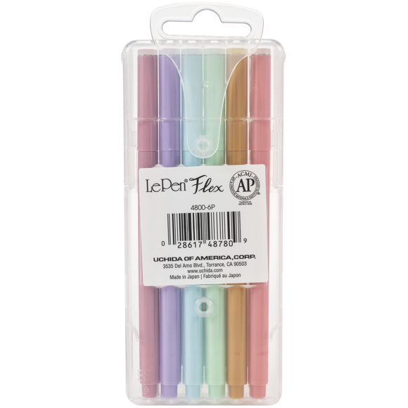 Uchida Lepen Flex Ensemble, Pinceau, Couleurs d'Encre Assorties, Lot de 6