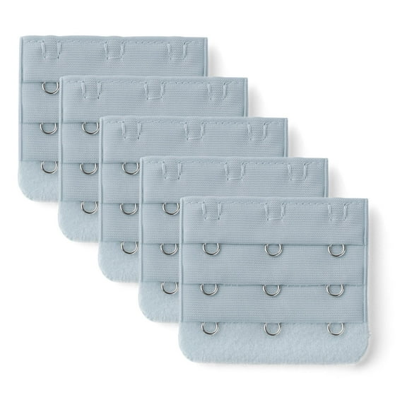 INSPIRE CHIC Women's 3 Hook 3 Row Bra Extenders Stretchy Bra Strap Buckle Hooks Bra Band Blue Gray 5