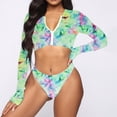 thumbnail image 1 of WREESH Women Solid Push Up High Cut Lace Up Halter Bikini Set Two Piece Swimsuit, 1 of 7