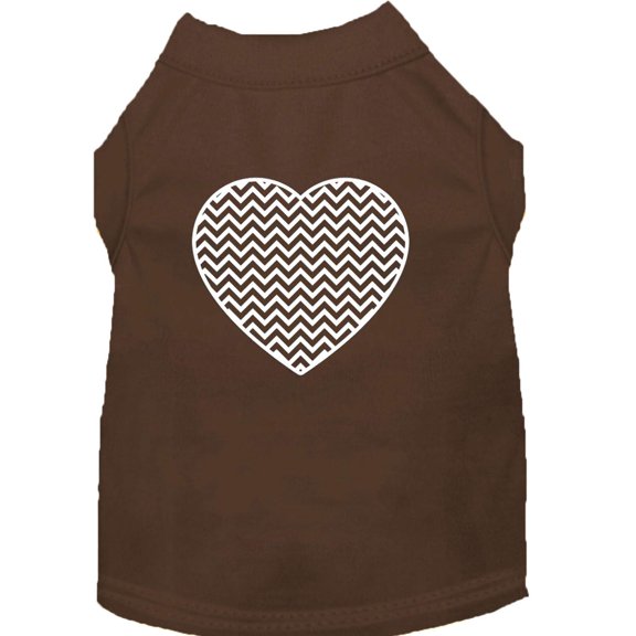 Pet Dog Cat Shirt Screen Printed, "Chevron Heart"