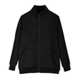 thumbnail image 3 of Womens Jackets Lightweight Casual No Hood Full Zipper Up Collar Sweatshirts Coats with Pockets Solid Long Sleeve Fleece Lined Warm Jacket Clearance, 3 of 5