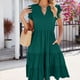 thumbnail image 1 of Puntoco Vestido De Manga Corta Con Cuello En V, Vestido Casual De Color Sólido Con Manga Corta Y Volantes Para Mujer Verde Militar Xxl, 1 of 8