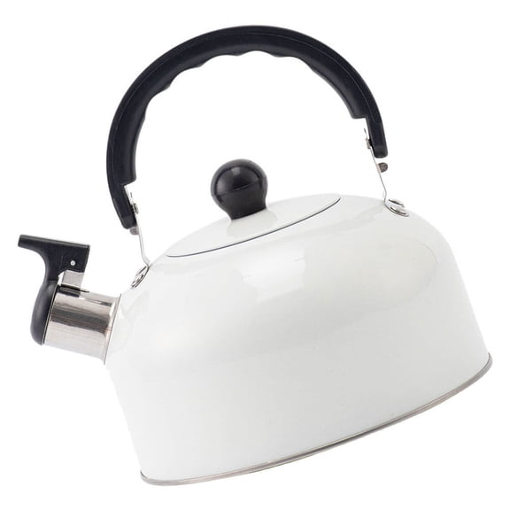 MERRYHAPY White Stainless Steel Whistling Tea Kettle, Efficient Boiling Tea Pot for Kitchen Brewing Essential