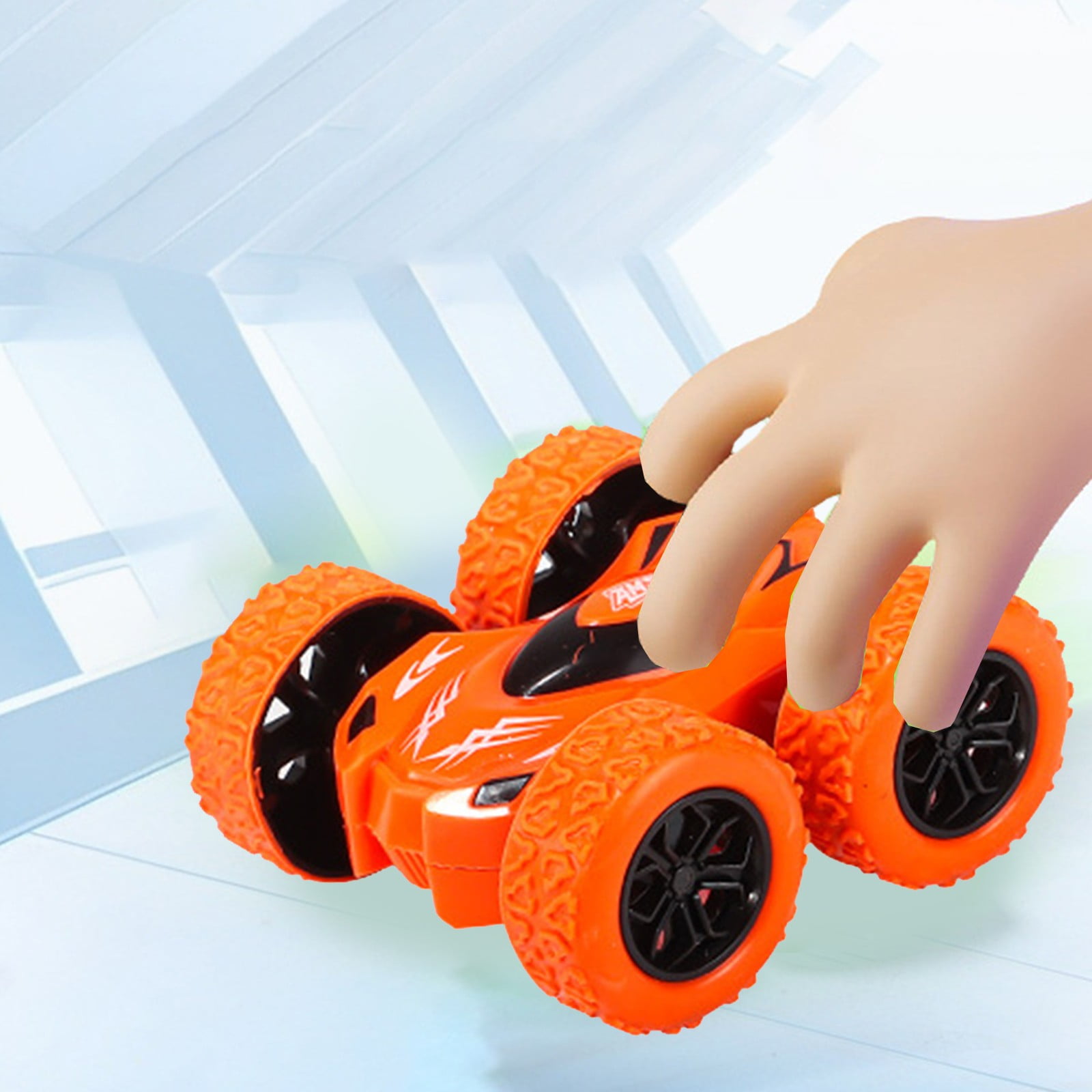 Orange Two Sided Inertia Toy Car Flip Stunt Vehicle Friction