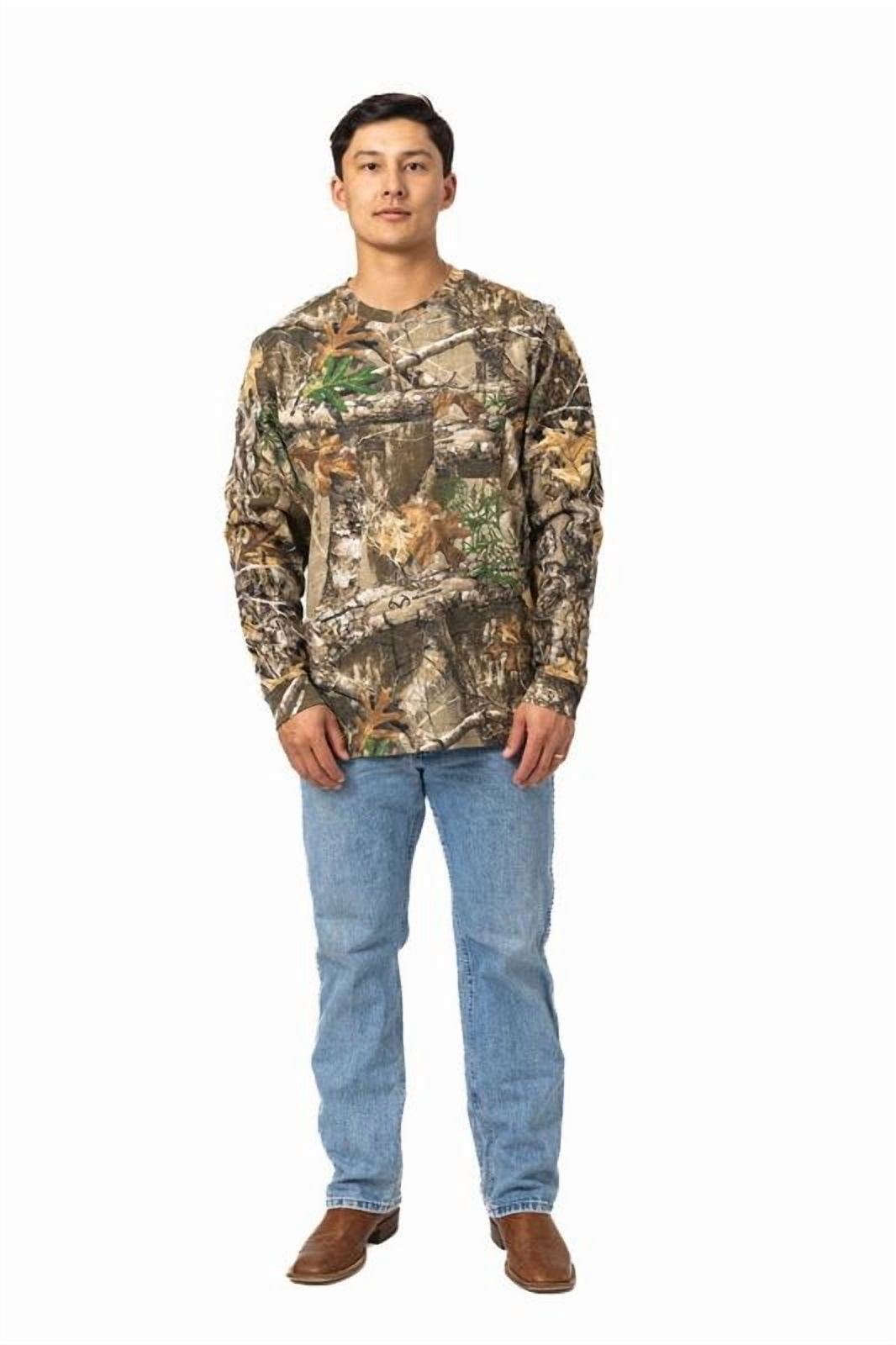 Realtree Men’s Long Sleeve  Hunting Cotton Shirt, APX Camo Pattern, Relaxed Fit, Size S-5X