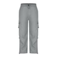 thumbnail image 7 of Womens Cargo Pants with Pockets Outdoor Casual | Durable & breathable, workout cargos, stretch sweatpants, drawstring elastic waist, hiking, outdoor, running, 7 of 7