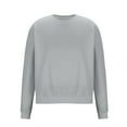 thumbnail image 5 of Lovskoo Long Sleeve Sweatshirt for Women mens solid color Casual Round Neck Tops Loose Shirts Blouse Sweatshirt Gray, 5 of 5