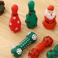 thumbnail image 7 of BESTSKY Holiday Pet Toys Christmas Themed Chew Resistant Squeaky Dog Toys for Small Breeds Reindeer Santa Tree Shapes Bite Proof Fun 3X3Inch, 7 of 7