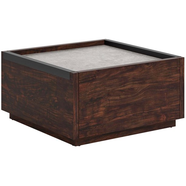 Sauder Manhattan Gate Engineered Wood Coffee Table in Rich Walnut/Slate Gray