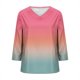 thumbnail image 5 of Xuyuer Women's Holiday Floral Print V-Neck 3/4 Sleeve Casual Loose Shirt, 5 of 5