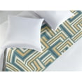 thumbnail image 2 of Geometric Bed Runner, Retro Design Maze Inspired Rectangles Pattern in Neutral Boho Theme, Decorative Accent Bedding Scarf for Hotels Homes & Guest Rooms, Queen, Champagne and Mustard, by Ambesonne, 2 of 3