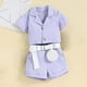 thumbnail image 2 of Ropa Para Bebés Y Niñas, Traje Para Niños Pequeños, Traje De Verano Para Niños Pequeños, Riñonera, Conjunto De Pantalones Cortos, Ropa Para Niños, Color Púrpura Odeerbi LM103-5892, 2 of 9