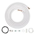 thumbnail image 1 of VEVOR 1/4" & 1/2" O.D Copper Pipes Tubing and Triple-Layer Insulation 25FT Mini Split Line Set, 1 of 9