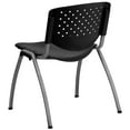 thumbnail image 4 of Flash Furniture RUT-F01A-BK-GG Stacking Chair w/ Black Plastic Seat & Titanium Metal Frame, 4 of 5
