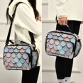 thumbnail image 5 of FORMRS Student Insulated Lunch Bag with Shoulder Strap Reusable Cooler Box for School, Blue Shimmering Pattern, 5 of 9