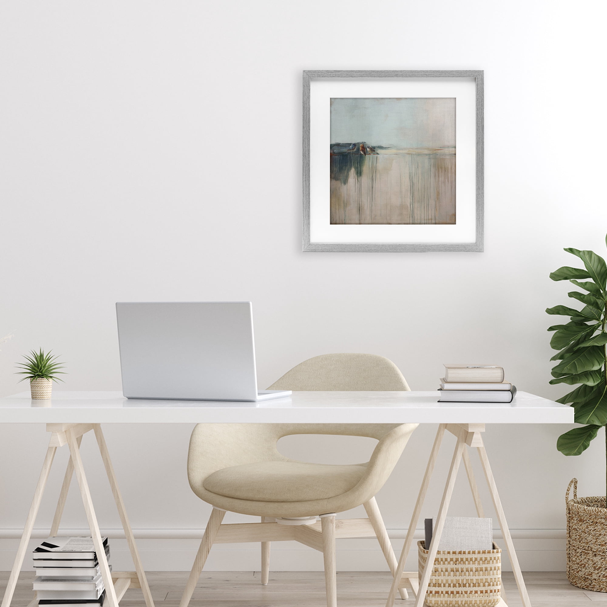 Stupell Industries Drips And Feathers Abstract Gray Framed Print Under Glass, design by Svetlana Aleynikova