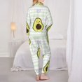 thumbnail image 5 of Kll Avocado Of A Hear Print Women'S Long Sleeve Pajamas With Pants Sleepwear Loungewear 2 Set-Xx-Large, 5 of 9