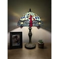 thumbnail image 5 of Tiffany Table Lamp Jade Green Stained Glass Dragonfly LED Bulb Included For Living Room Bedroom Bedside Office Hotel 12"W*19"H, 5 of 5