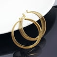 thumbnail image 2 of Womens Stainless Steel Hollowed out Hoop Earring Gold Plated Click-Top, 2 of 4