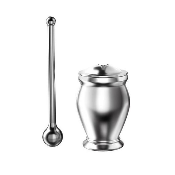 Solid One-piece 304 Stainless Steel Mortar and Pestle And Pestle Chinese Medicine Masher Household Ring Bowl Spice Herb Grinder