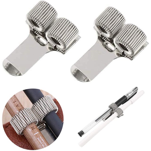 Clips para sujetar bolígrafos de acero inoxidable, 6 piezas, clip para sujetar bolígrafos con hebilla, clips para sujetar bolígrafos, soporte para bolígrafos de metal, soporte para