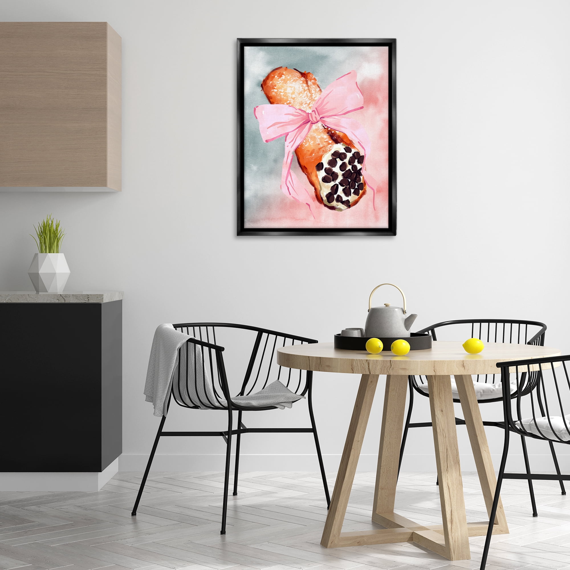 Stupell Industries Glam Cannoli Pastry Food & Beverage Painting Black Floater Framed Art Print Wall Art, 25 x 31