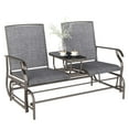 thumbnail image 1 of Outsunny Outdoor Glider Bench with Table Gliding Chair for 2 Grey, 1 of 10