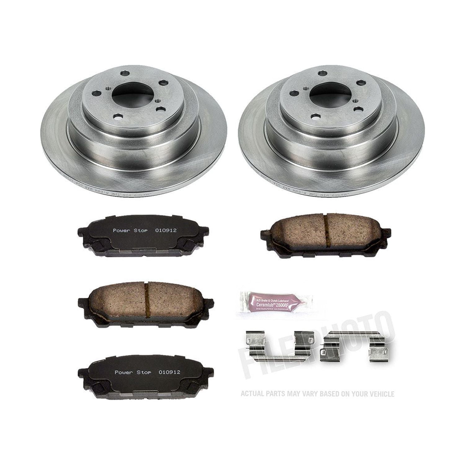 Power Stop Rear Stock Replacement Brake Pad and Rotor Kit KOE447
