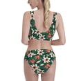thumbnail image 3 of Picia Lilies Flowers Women's High Waisted Bikini Scoop Neck Swimsuit Two Pieces Bathing Suit-Medium, 3 of 8